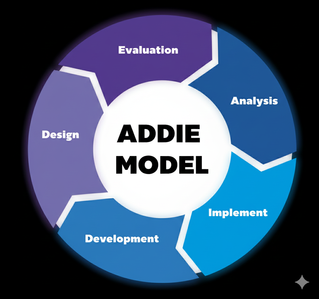  ADDIE-modellen, gjelder dette læring generelt eller elæring? 